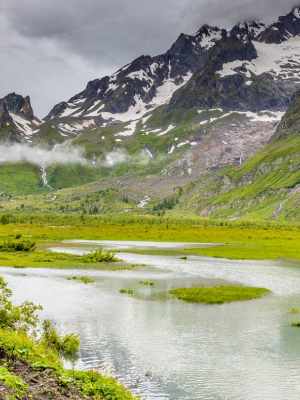 Val Veny scenic landscape near Courmayeur on the Tour du Mont Blanc