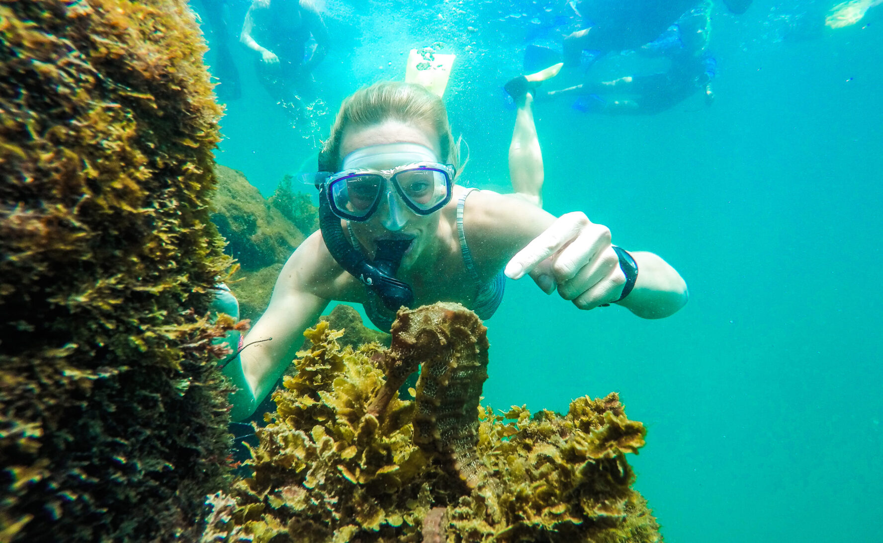 Snorkeling lava tunnels