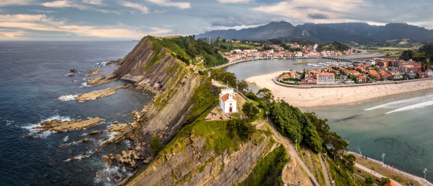 Ribadesella, Asturias church along the Camino del Norte, Spain, Europe.
