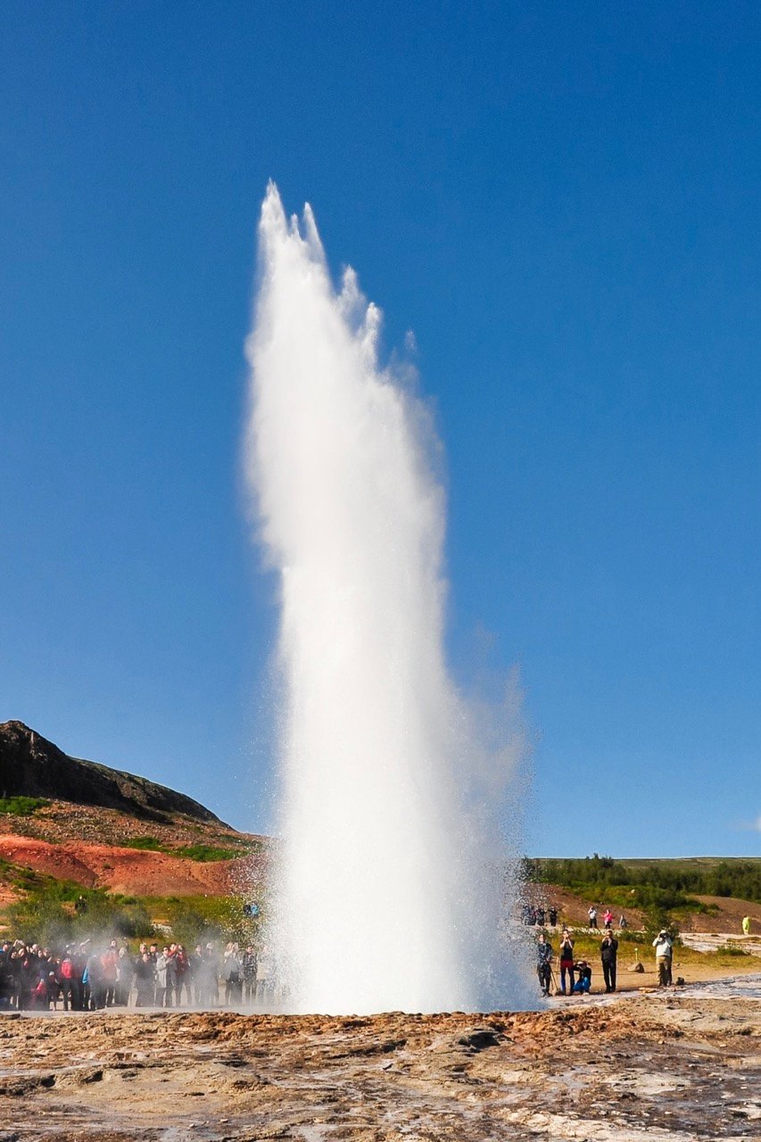 Geyser erupting in Iceland