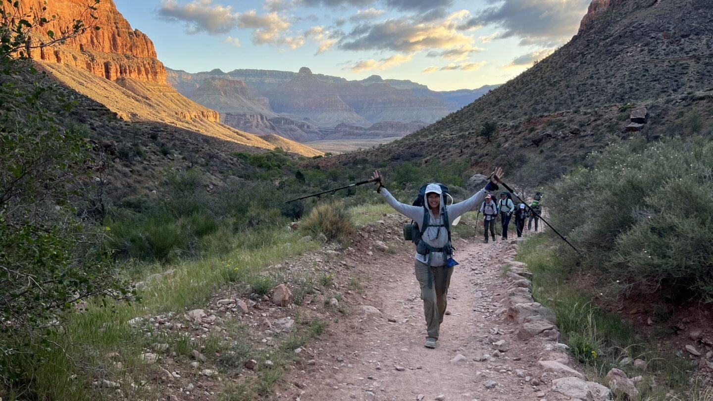 Happy hikers in Grand Canyon