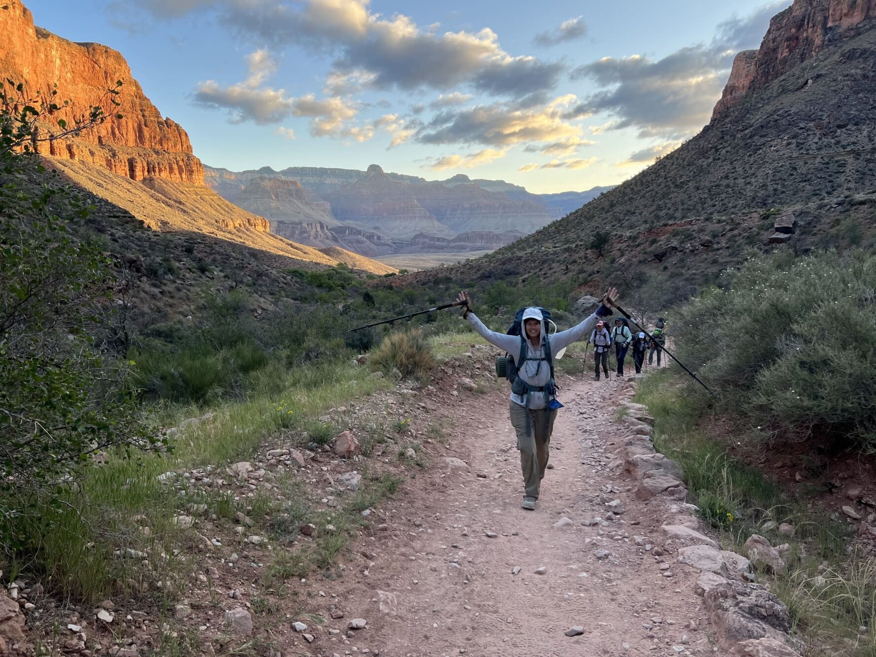 Happy hikers in Grand Canyon