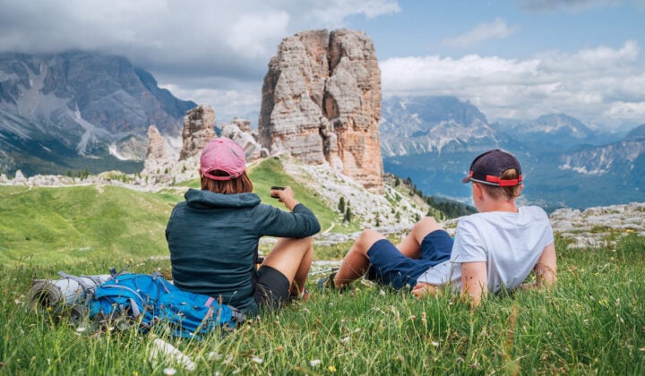 Two hikers Cinque Torri