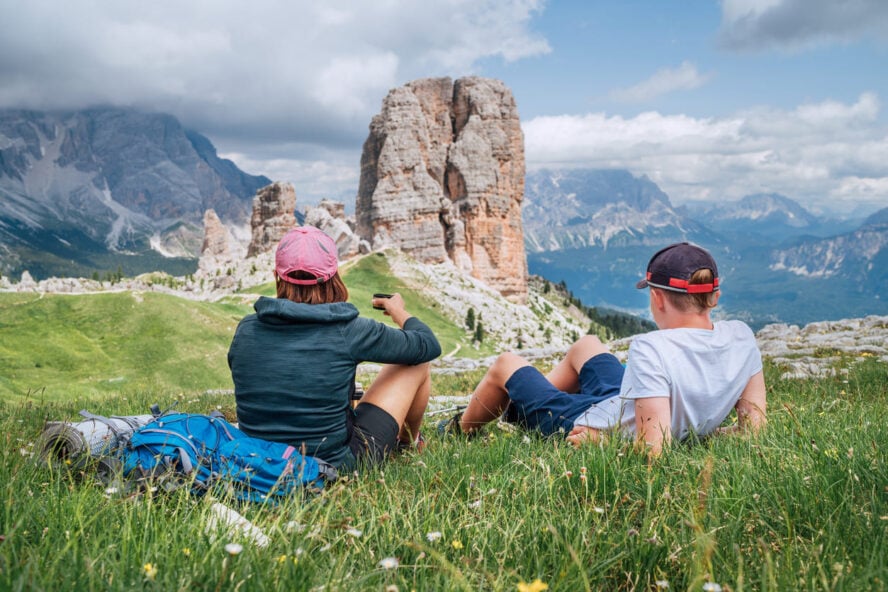 Two hikers Cinque Torri