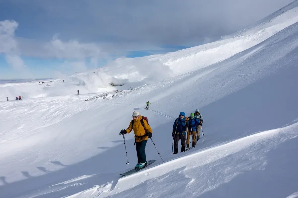Group of skiers Hokkaido