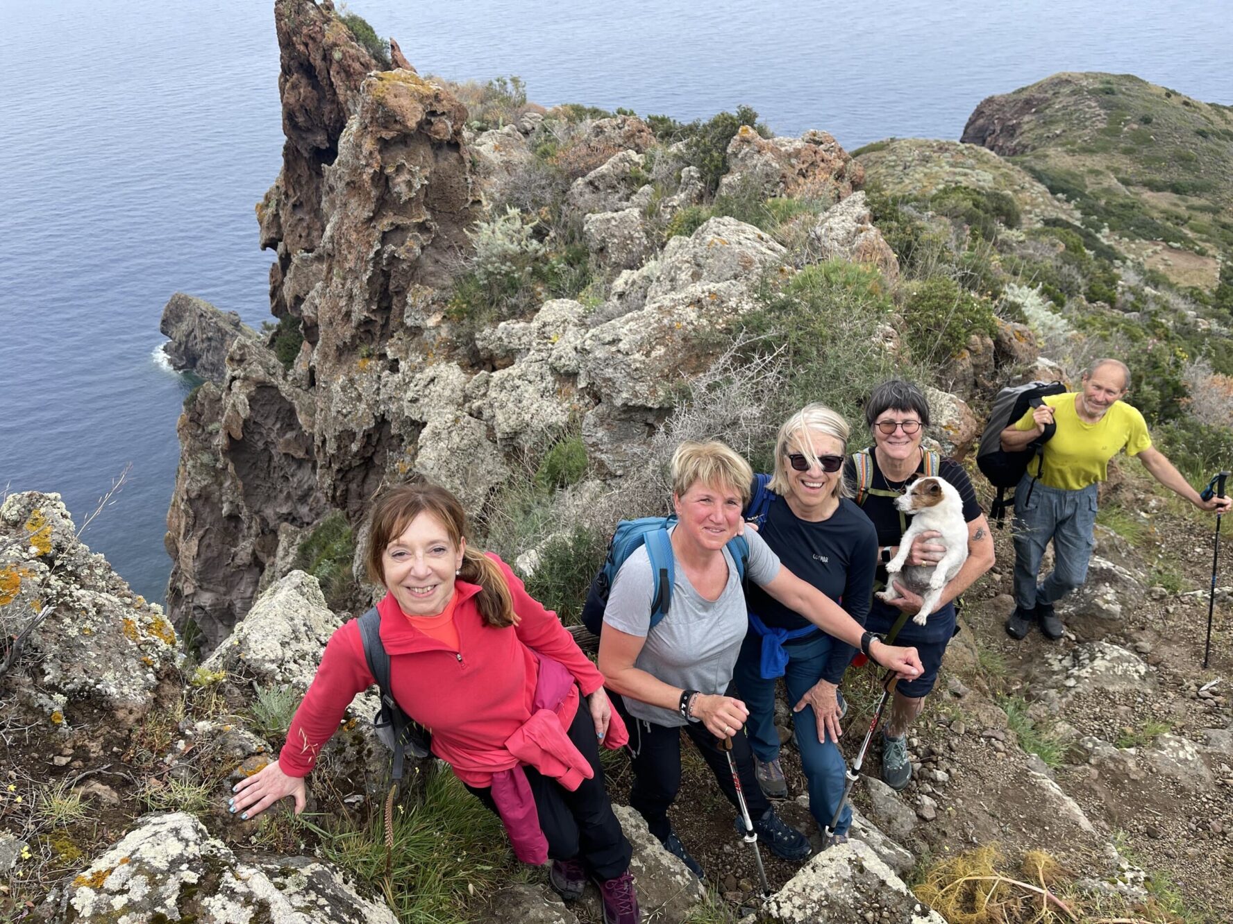 Happy hikers in Sicily
