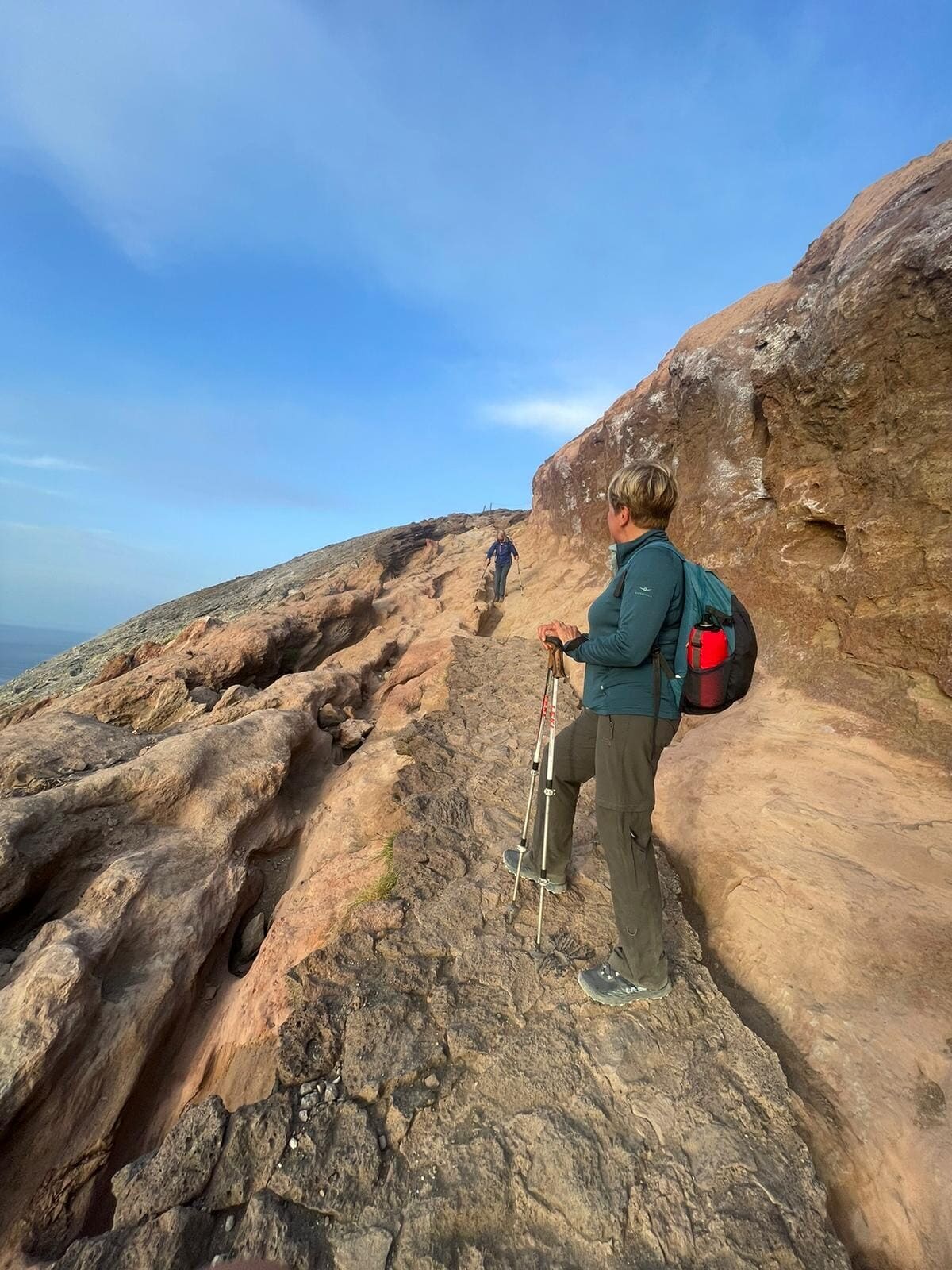 Hiker hiking in Sicily