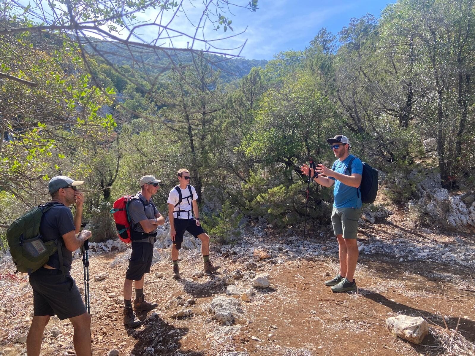 Hikers learning in Sardinia