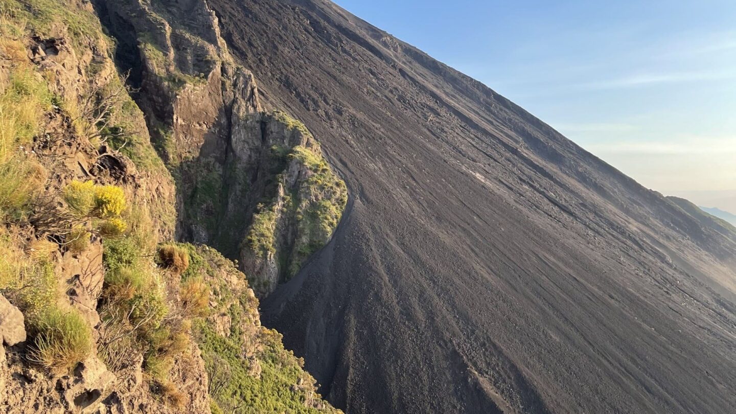 Hiking in south of Italy volcanic terrain