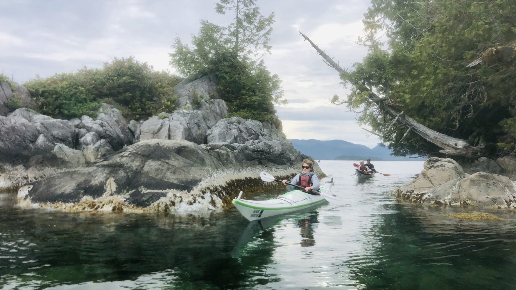 Returning from kayaking