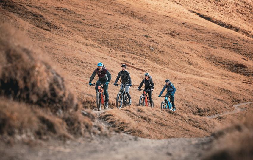 A group riding near Mont Blanc, France