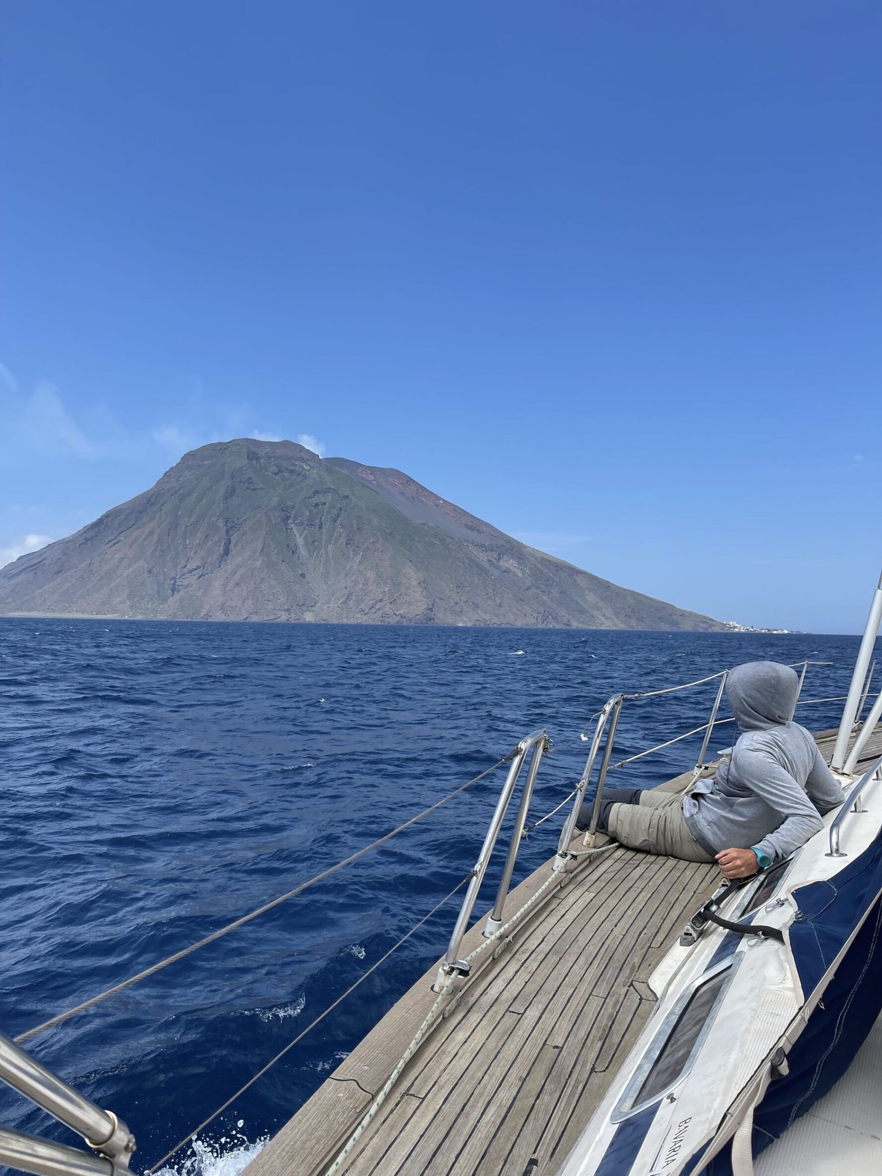 Sailing sunny day south of Italy