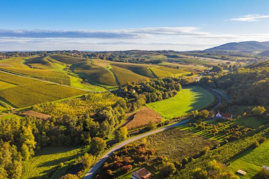 The fields and landscape of Slavonia, Croatia