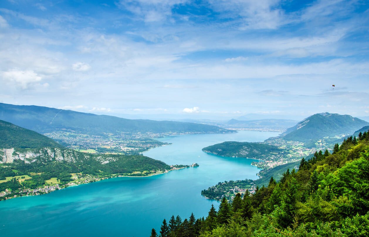 Lake Annecy aerial view