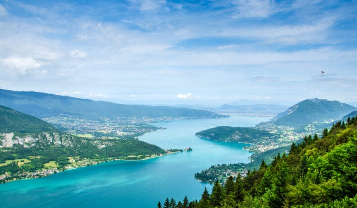 Lake Annecy aerial view