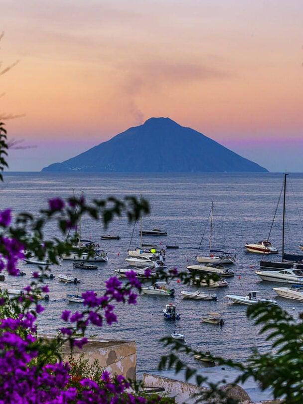 Vulcano island hiker
