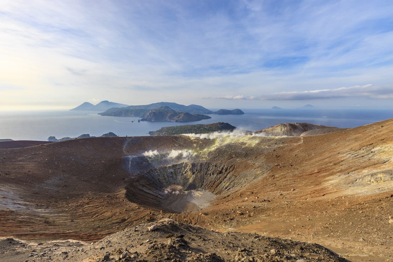Vulcano island crater
