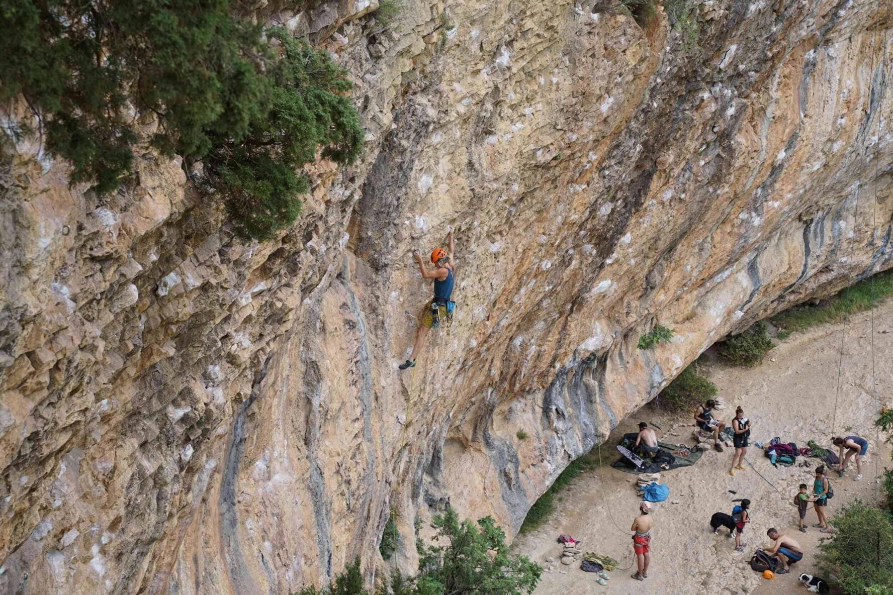 Access area climbing Rodellar
