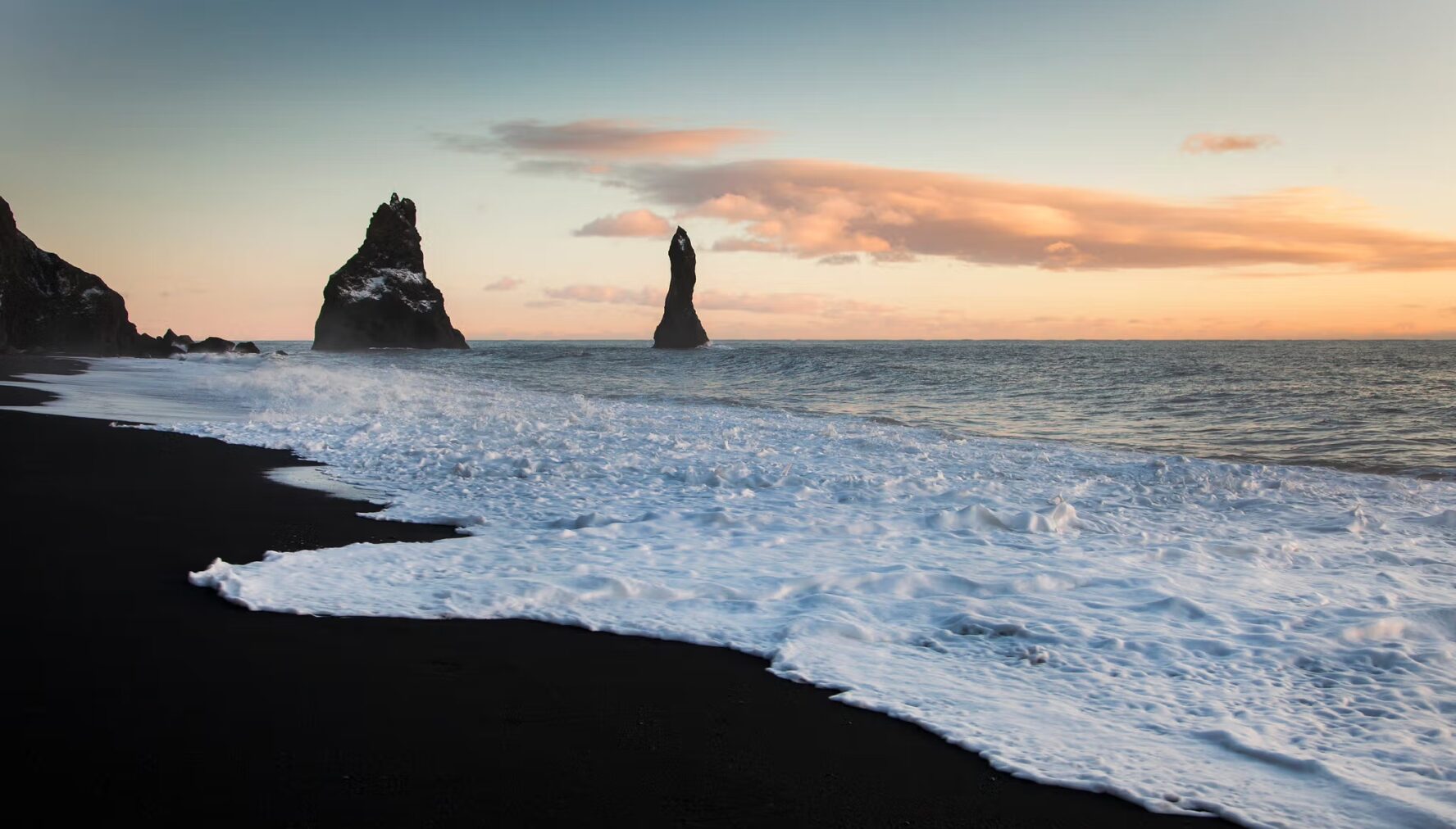 Black beach sunset
