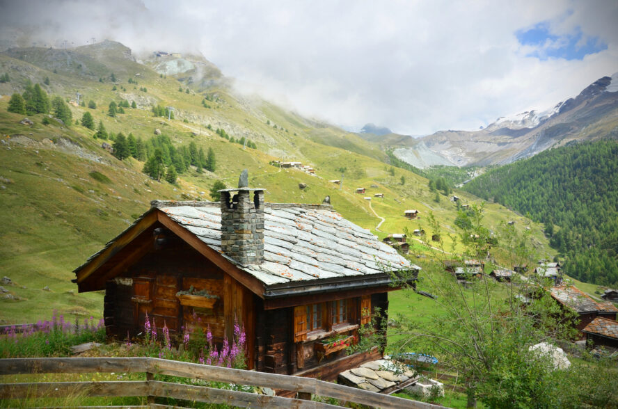 A traditional wooden Chalet near Zermatt, Switzerland