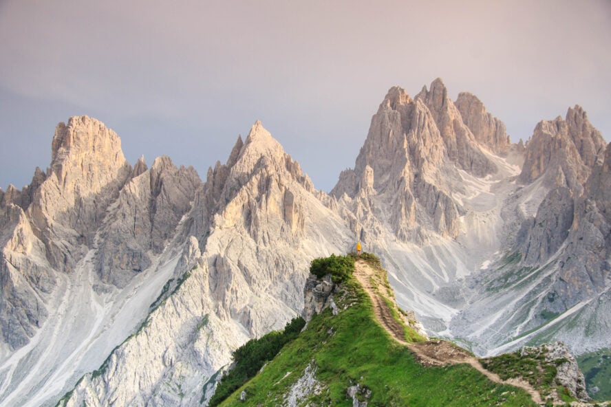 A Dolomites hiker in the Tre Cime di Lavaredo