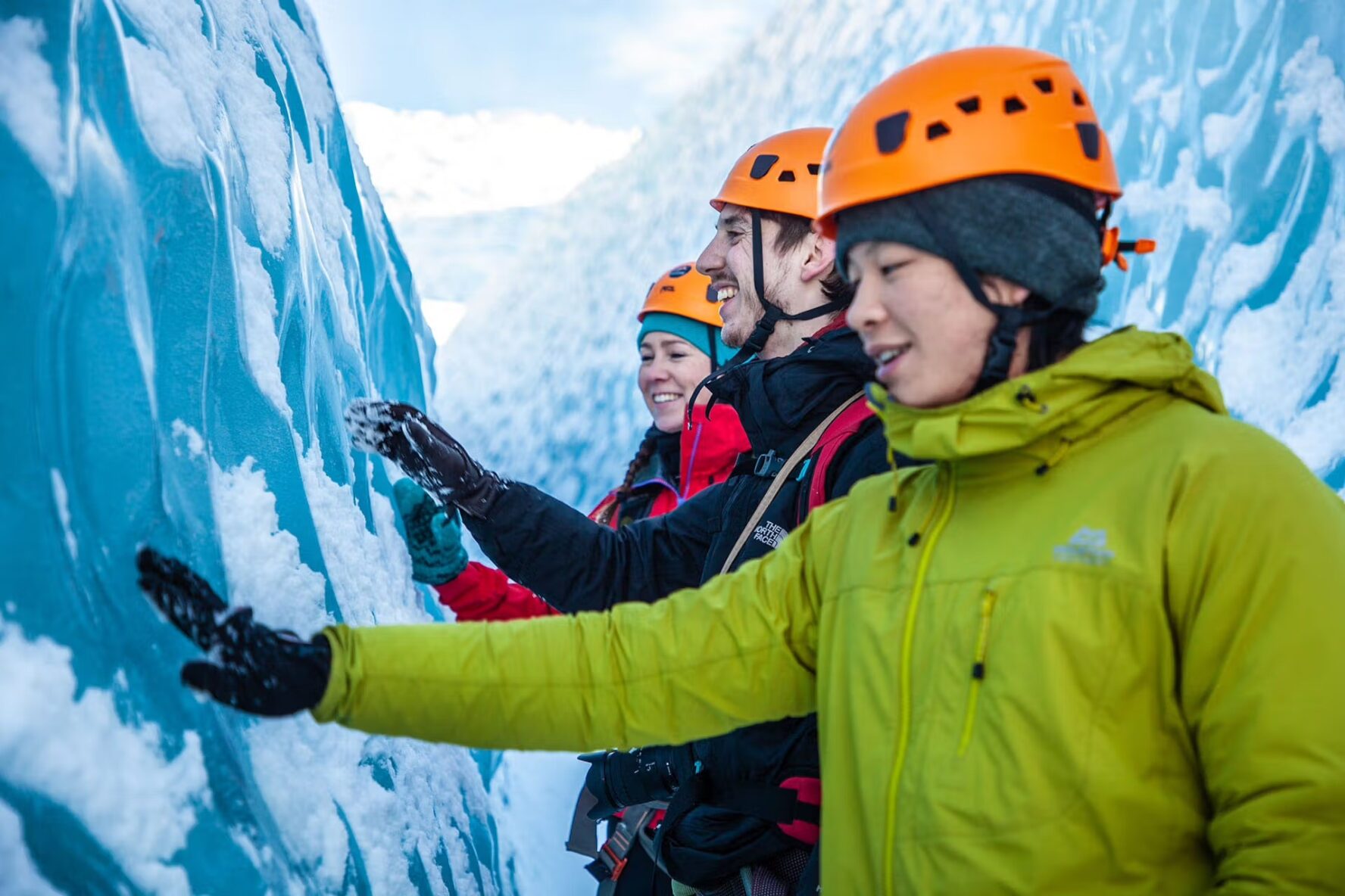 Glacier walk hikers Iceland