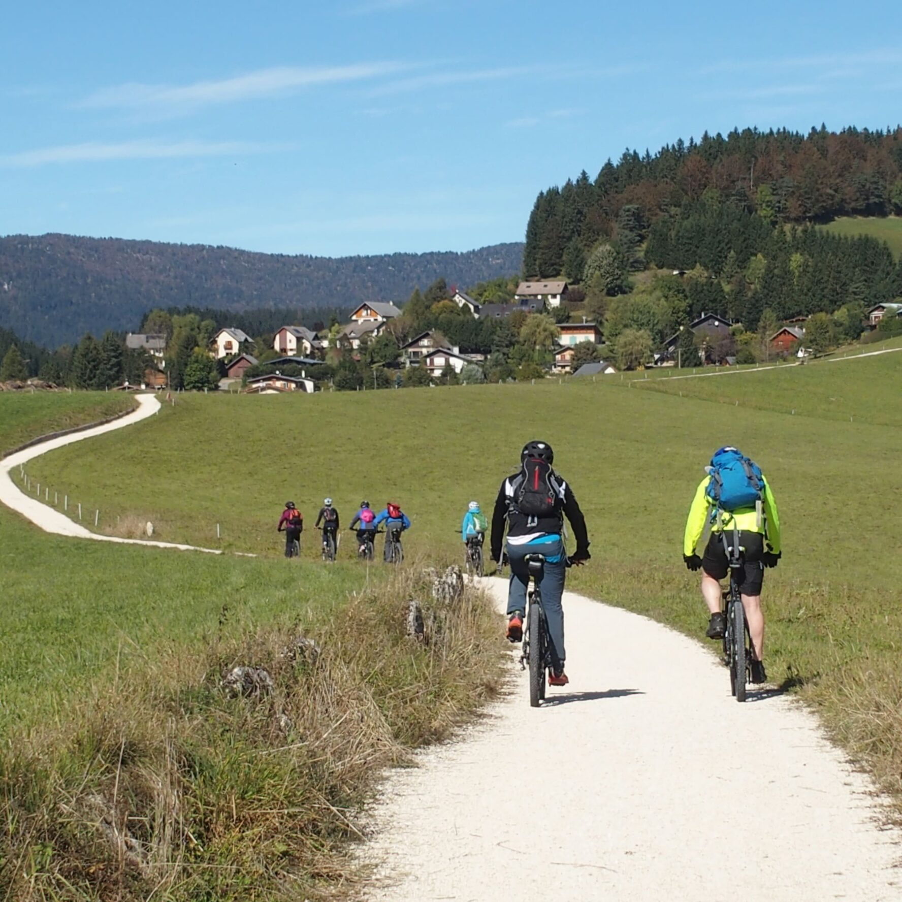 Group cyclists Vercors