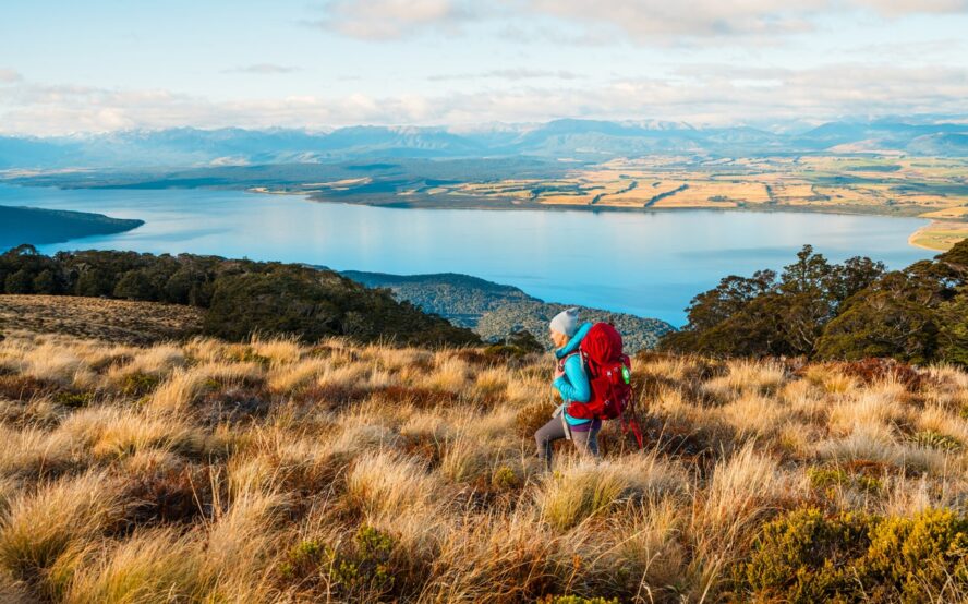 A hiker in New Zealand