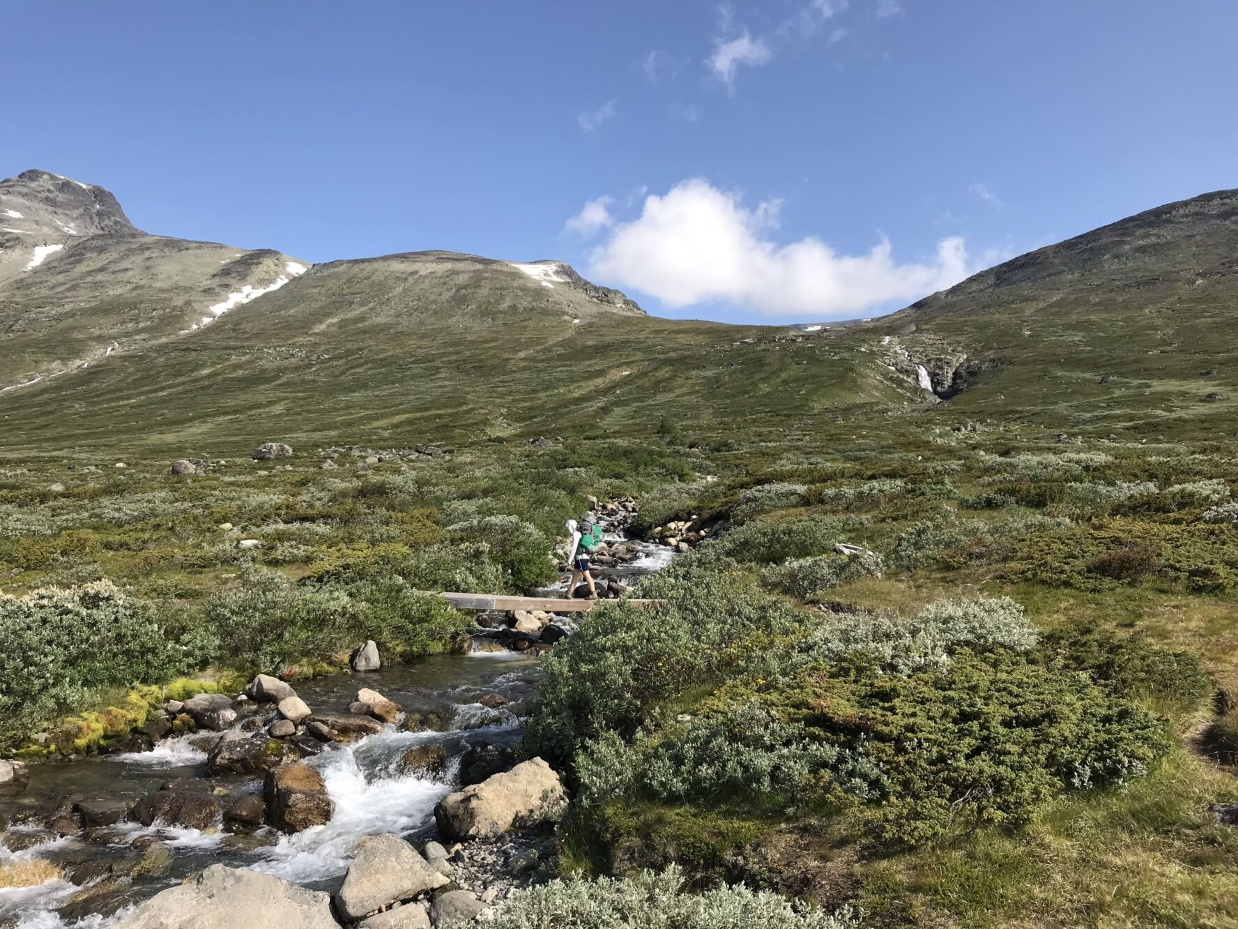Hiking mountain stream Jotunheimen