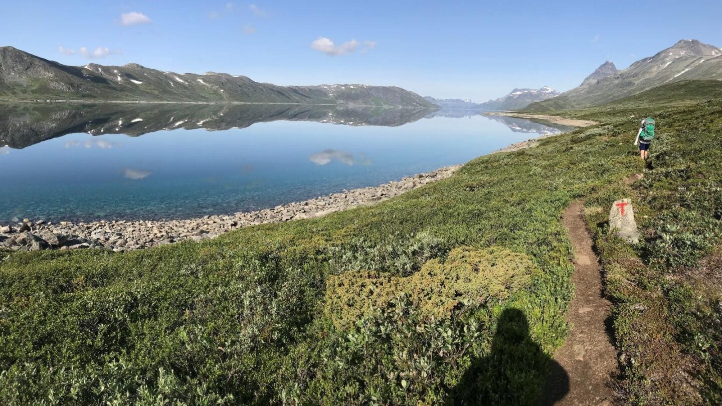 Hiking near Gjende Lake