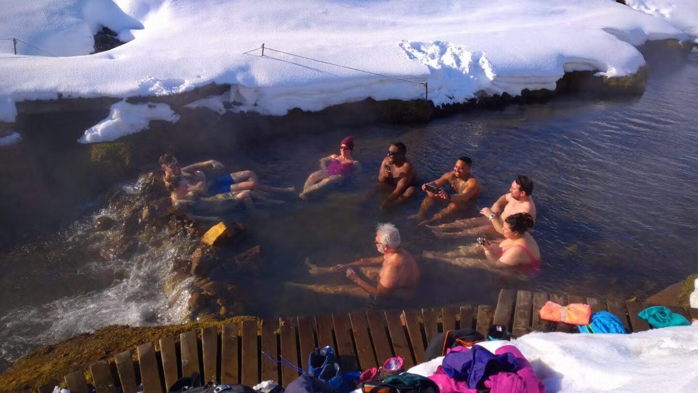 Hot springs bathing Iceland