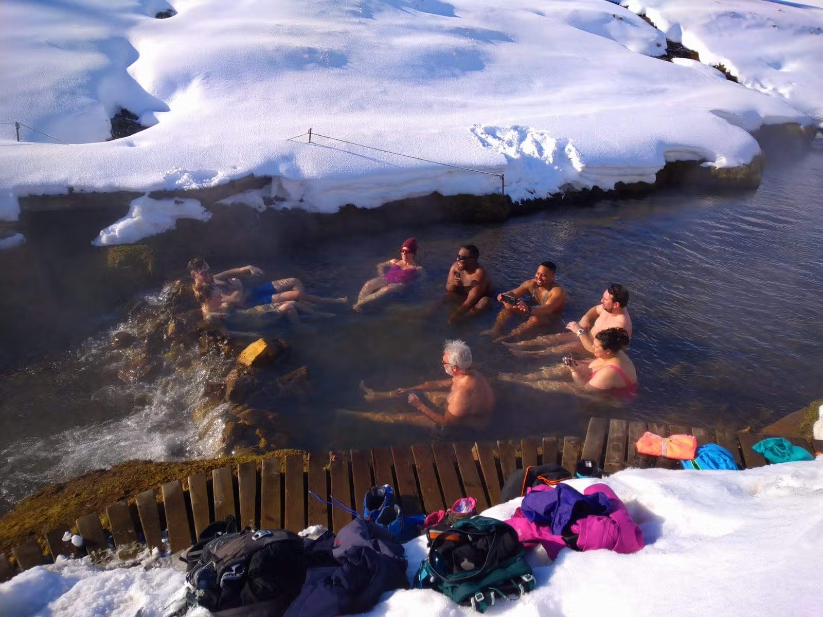 Hot springs bathing Iceland
