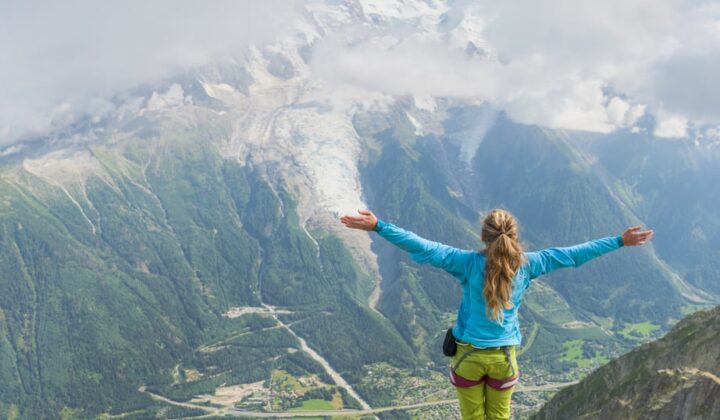 A hiker on top of Chamonix Valley