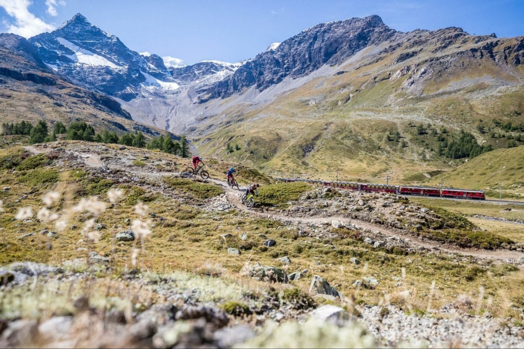 Riders trails Alps