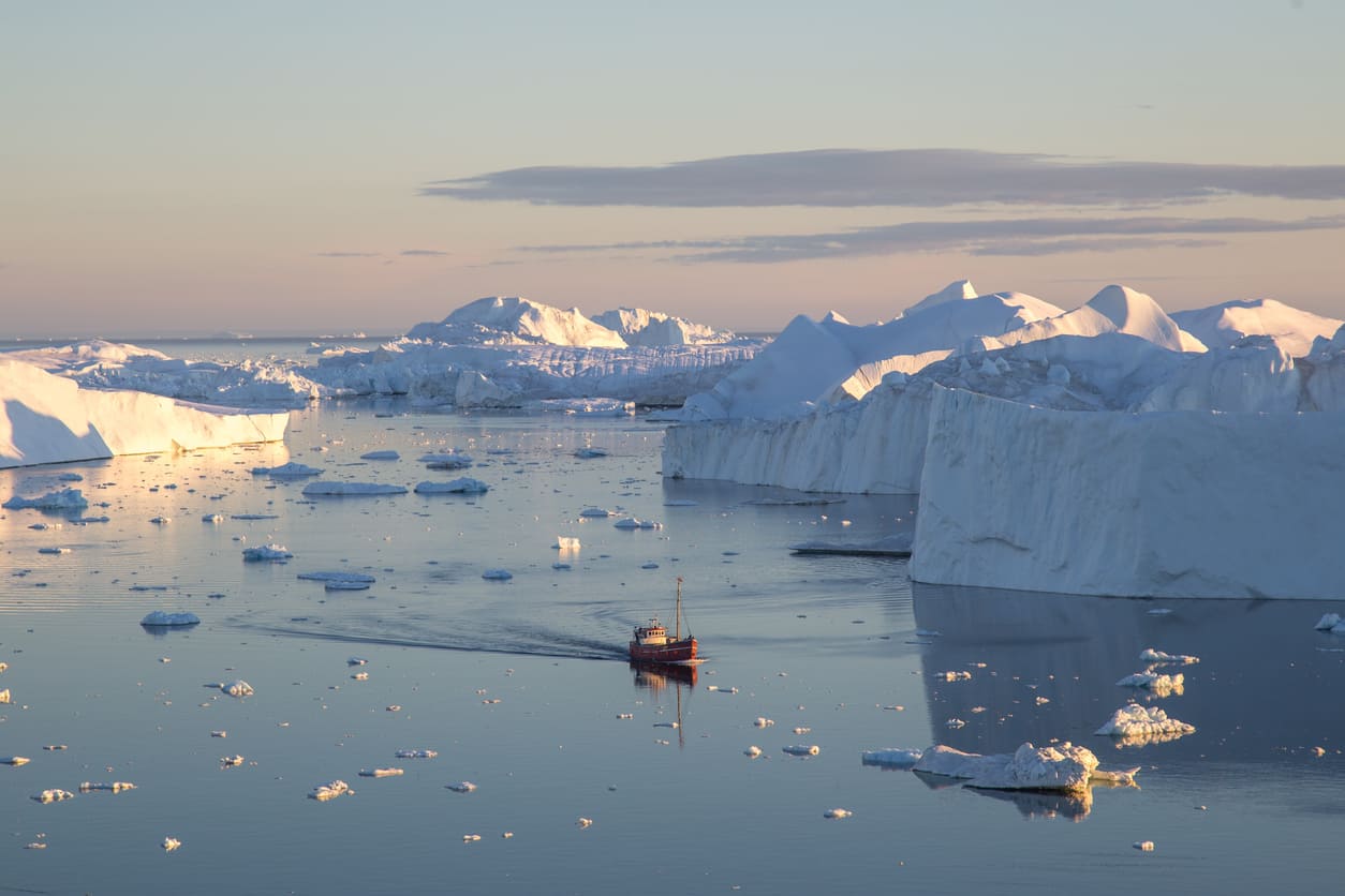 Ship sailing Greenland