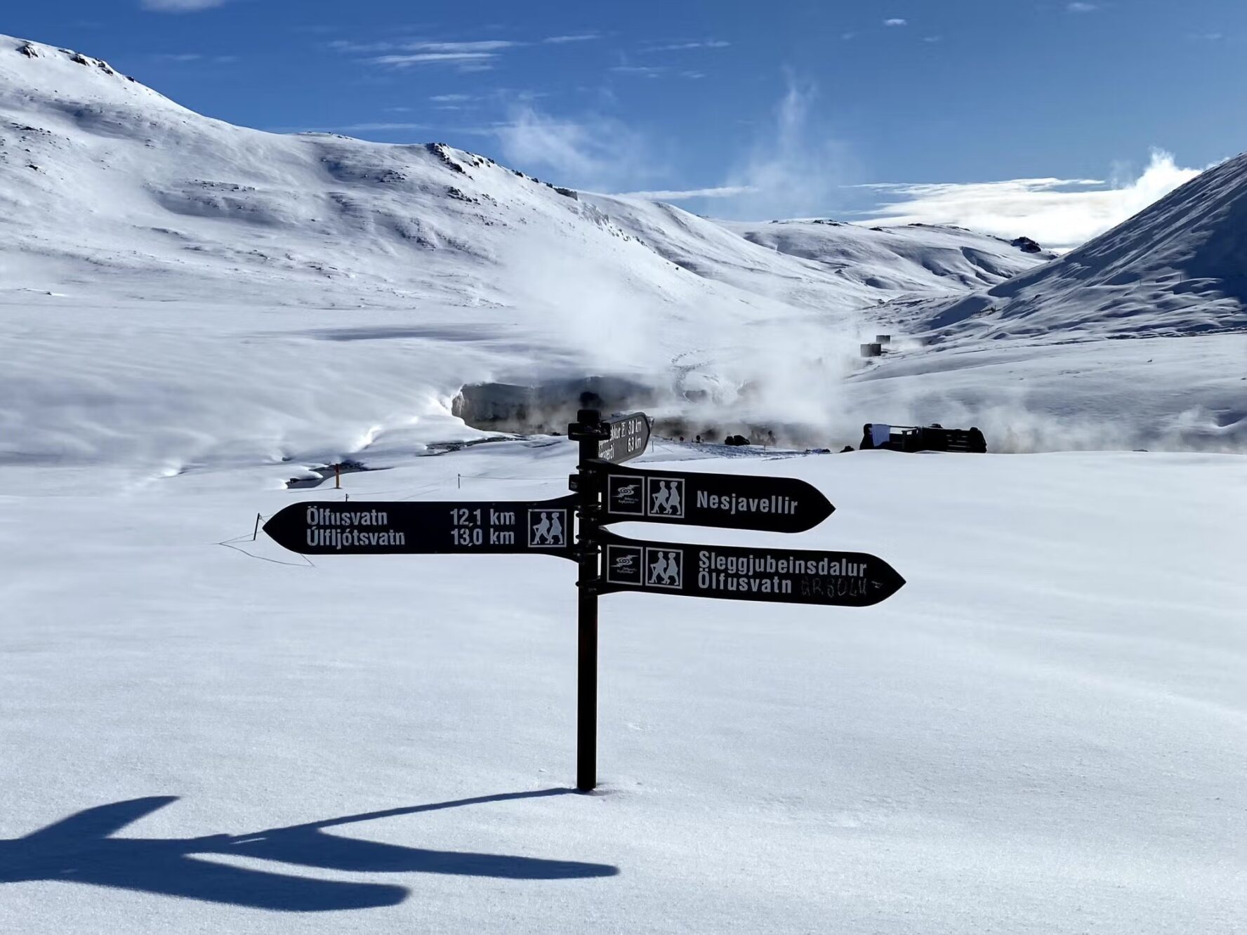 Signs Iceland winter