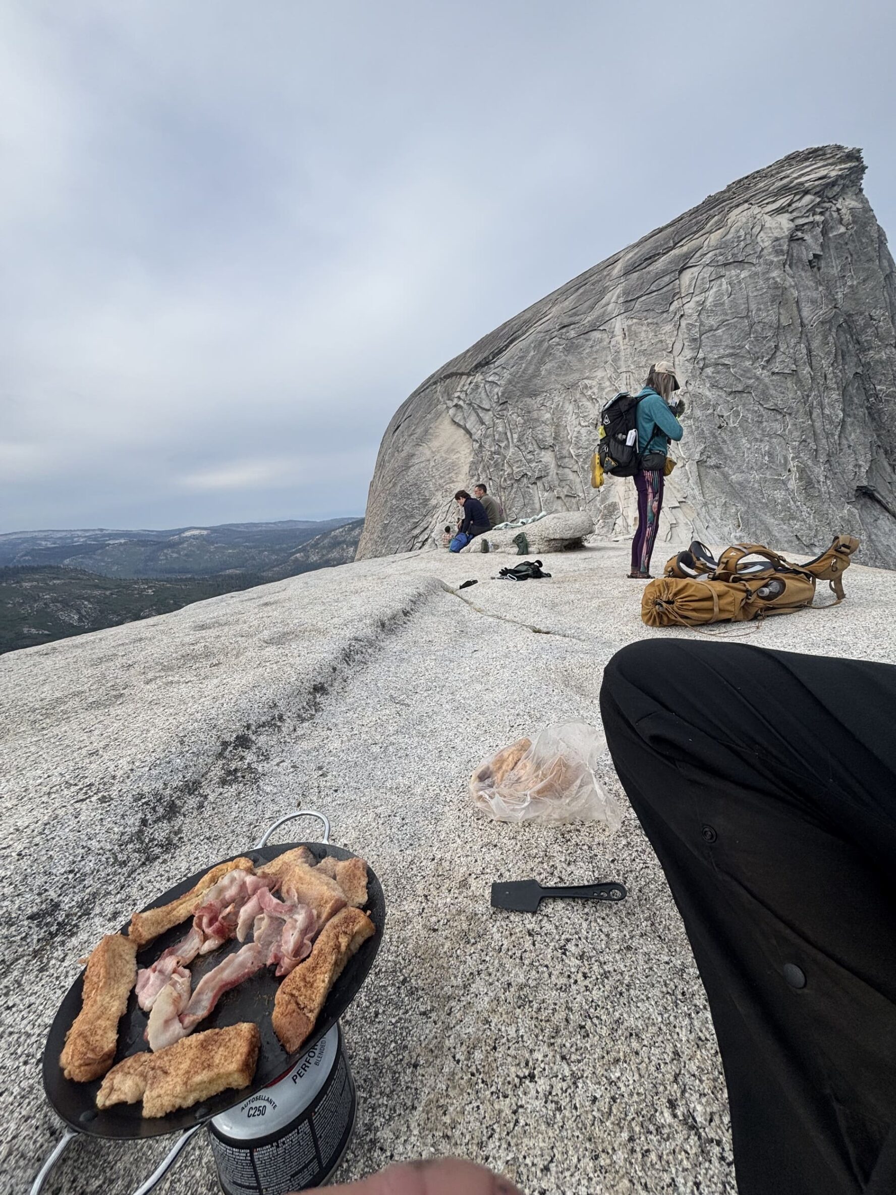 Breakfast at sunrise Half Dome