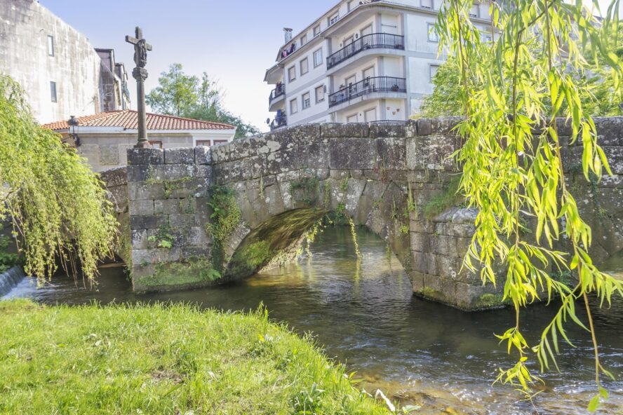 A Roman bridge along the Caldas del Reis, Camino Portuguese Coastal ROute