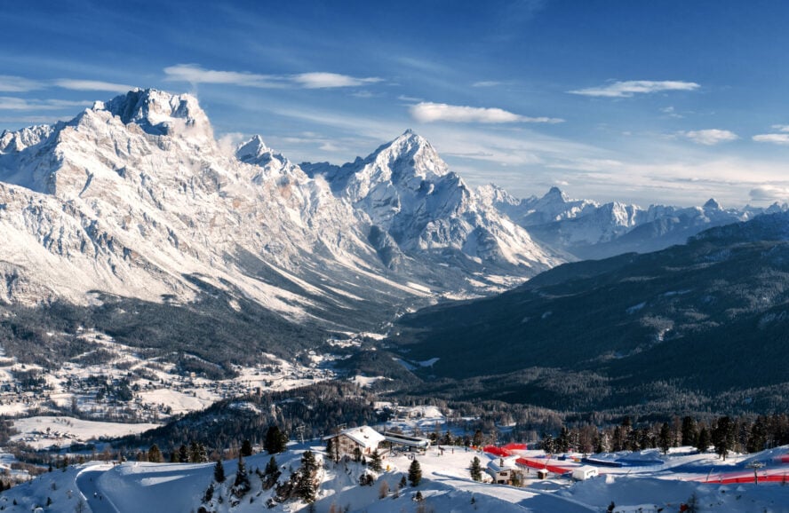 Winter landscape in Cortina, Dolomites