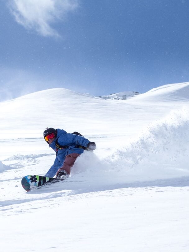 One skier fresh pow