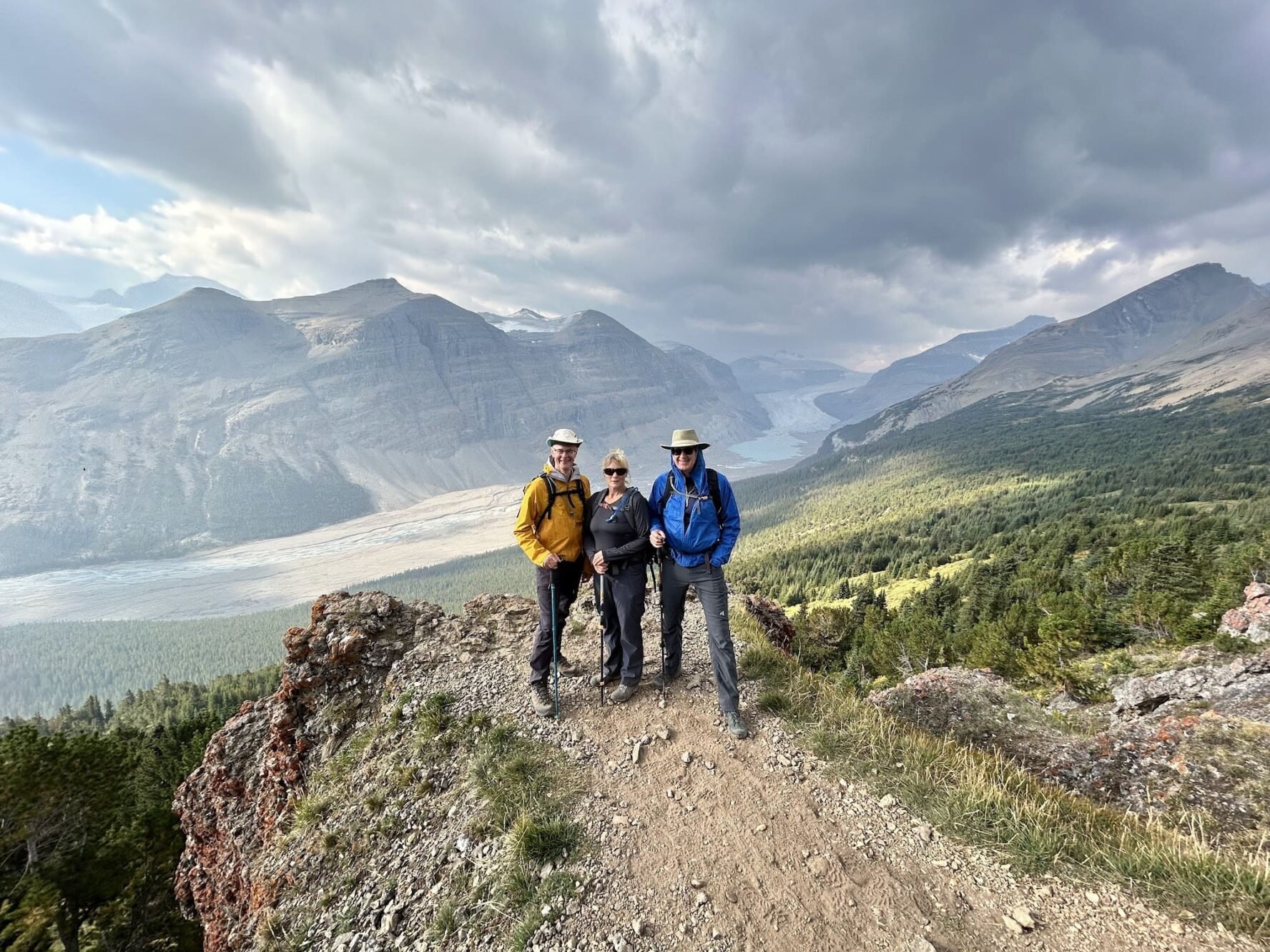 Happy three hikers Canada