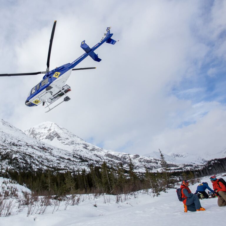 Heli drop skiers