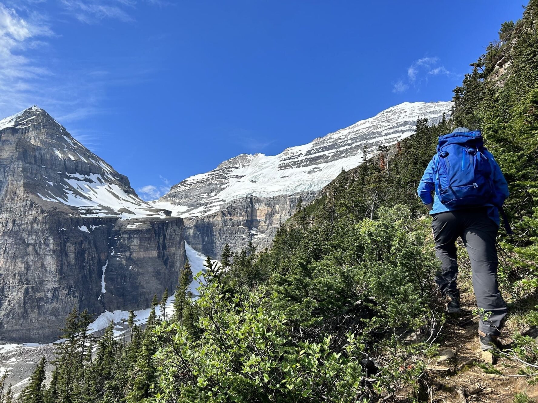Hiking Rockies Canada sunny day