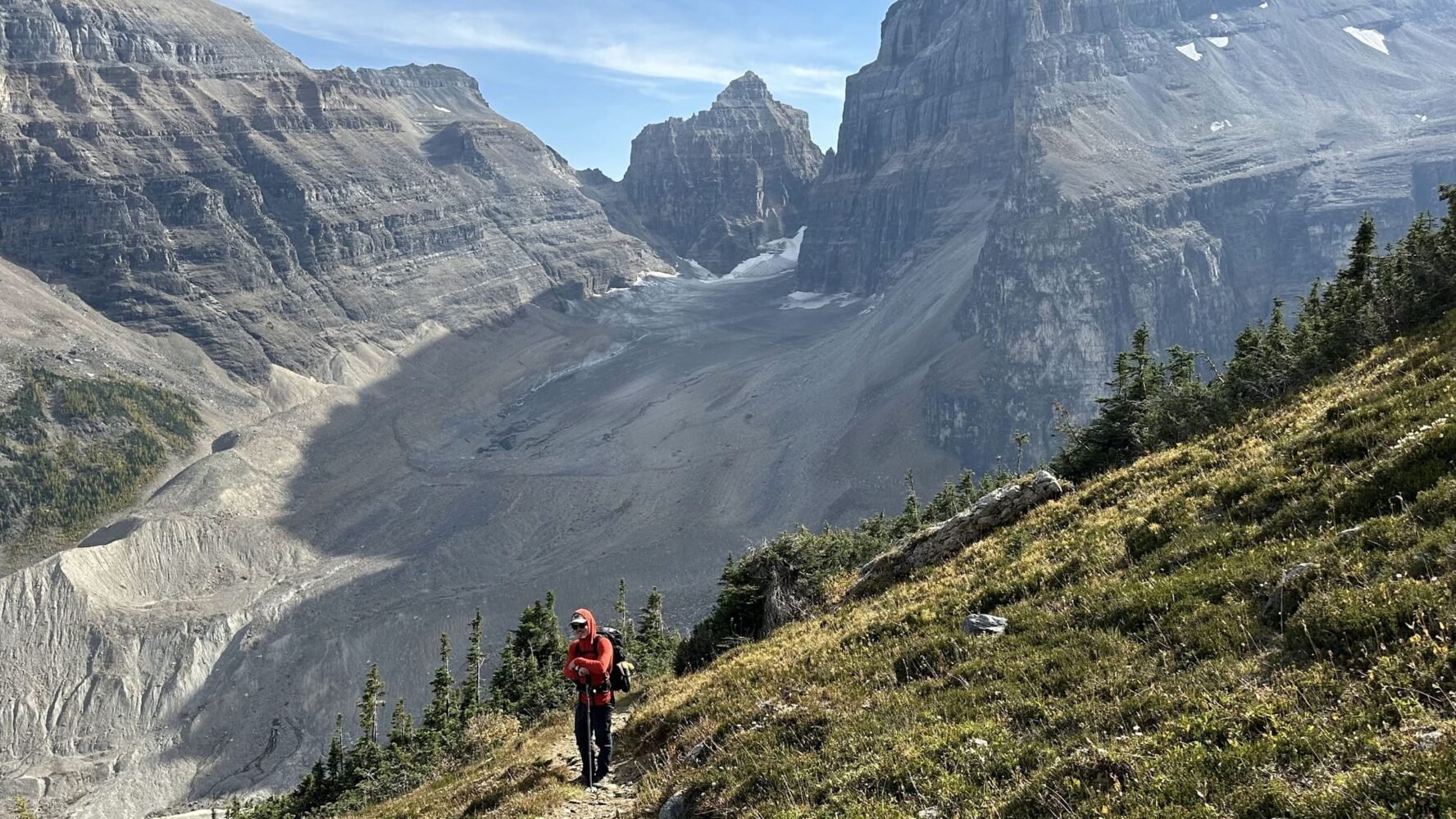 Hiking Rockies hiker