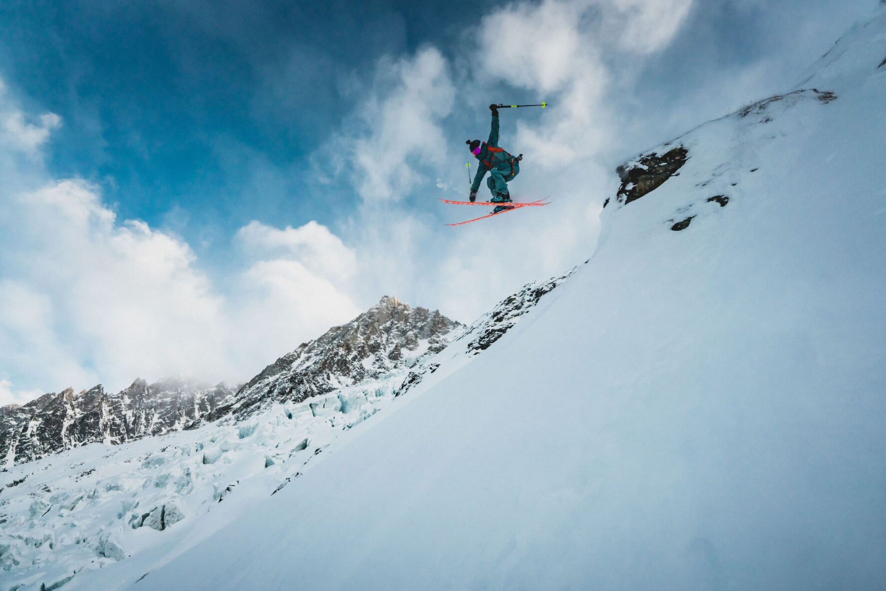 Jumping skiing Chamonix