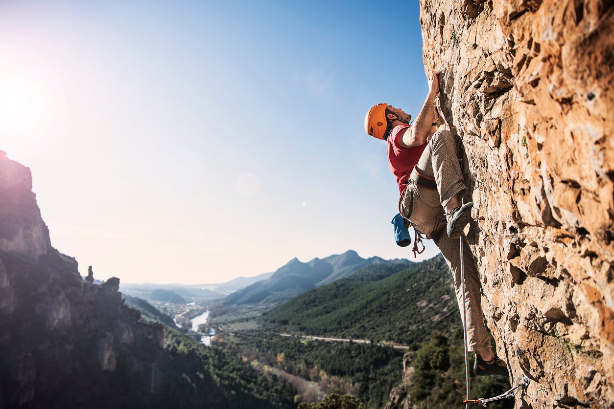 A rock climber in Lieda, Spain