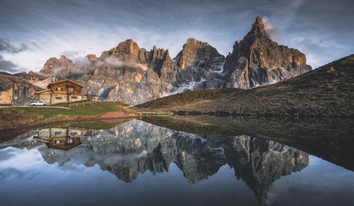 Lakeside View of San Martino di Castrozza, one of the best places to stay in the Dolomites