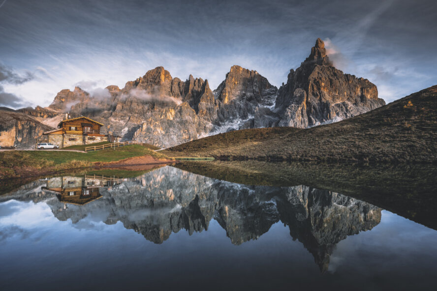 Lakeside View of San Martino di Castrozza, one of the best places to stay in the Dolomites