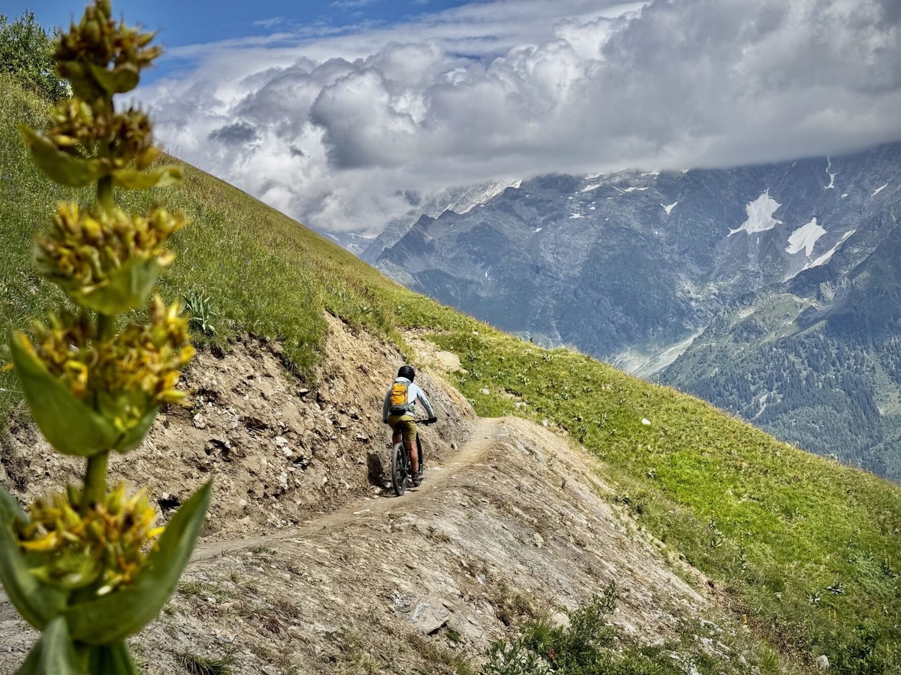 Sunny day Mont Blanc trails