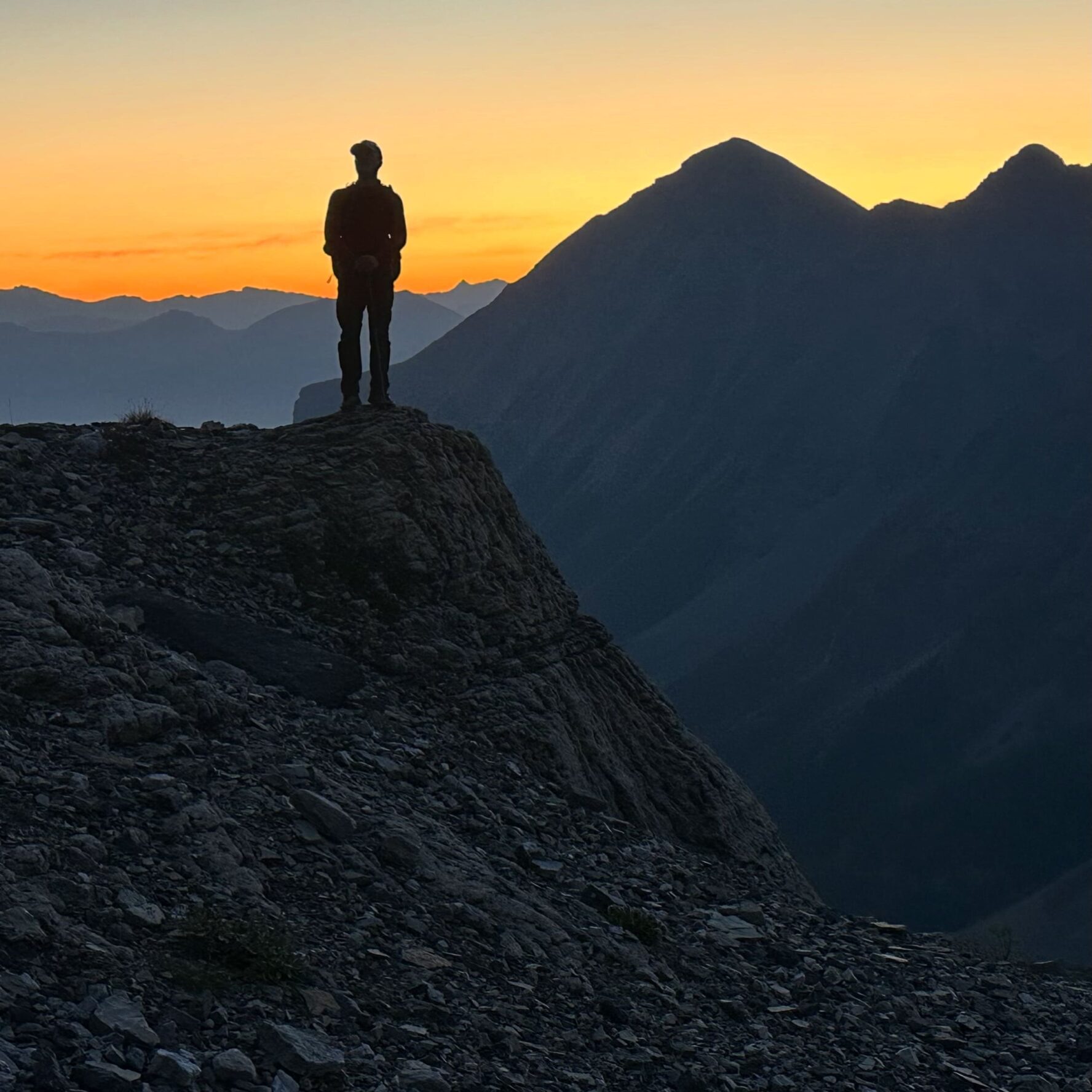 Surreal Rockies hiker